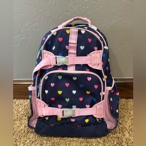 Pottery Barn Mackenzie Pink Heart Backpack. Size Large.
